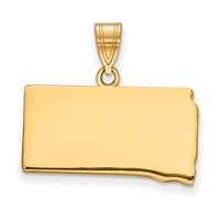 Sterling Silver Gold-plated South Dakota State Pendant view 1