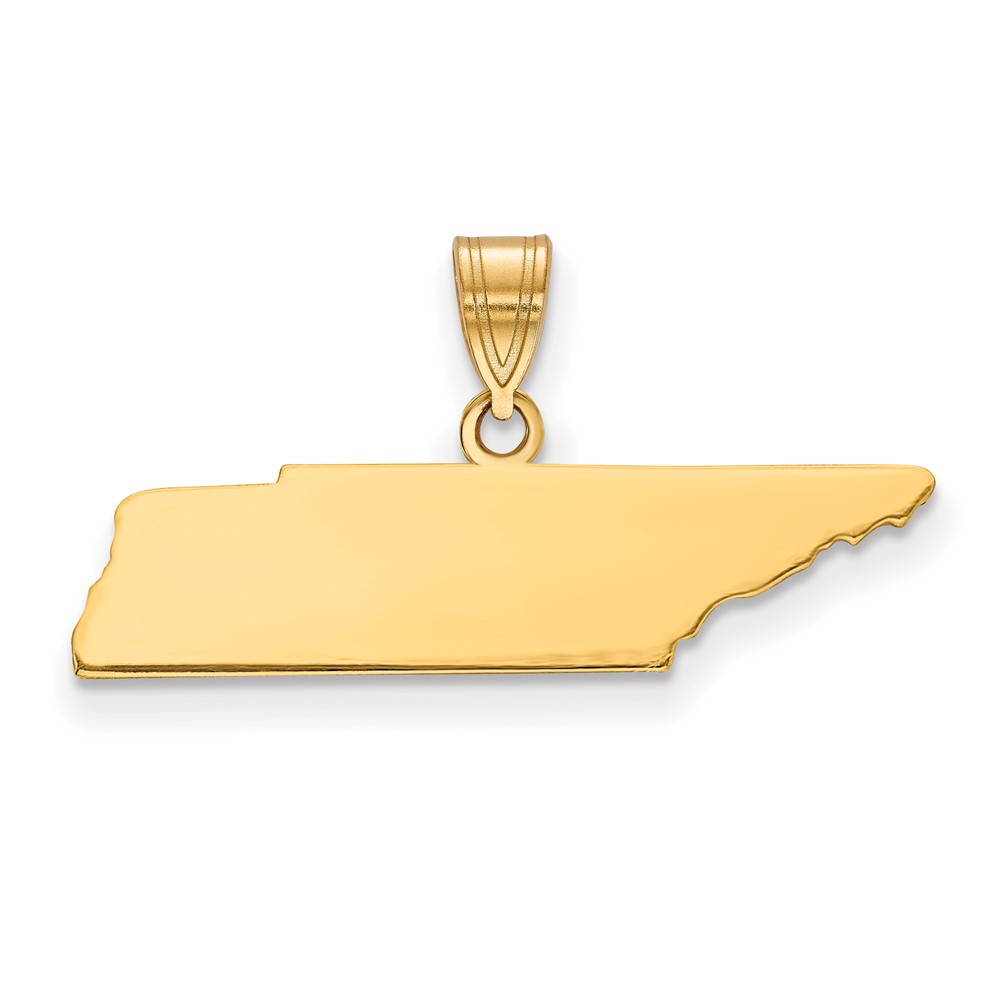 Sterling Silver Gold-plated Tennessee State Pendant