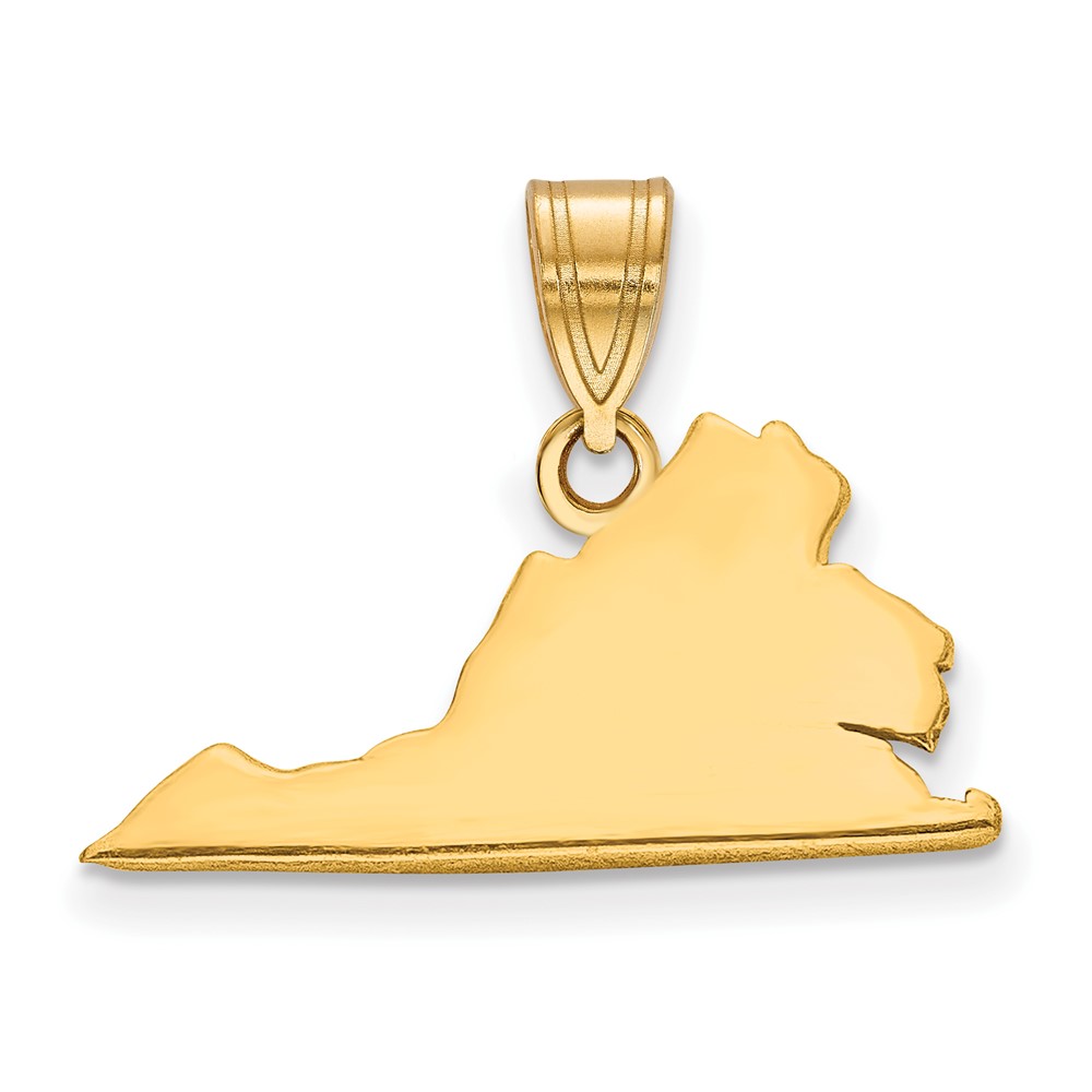 Sterling Silver Gold-plated Virginia State Pendant