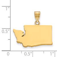 Sterling Silver Gold-plated Washington State Pendant view 2