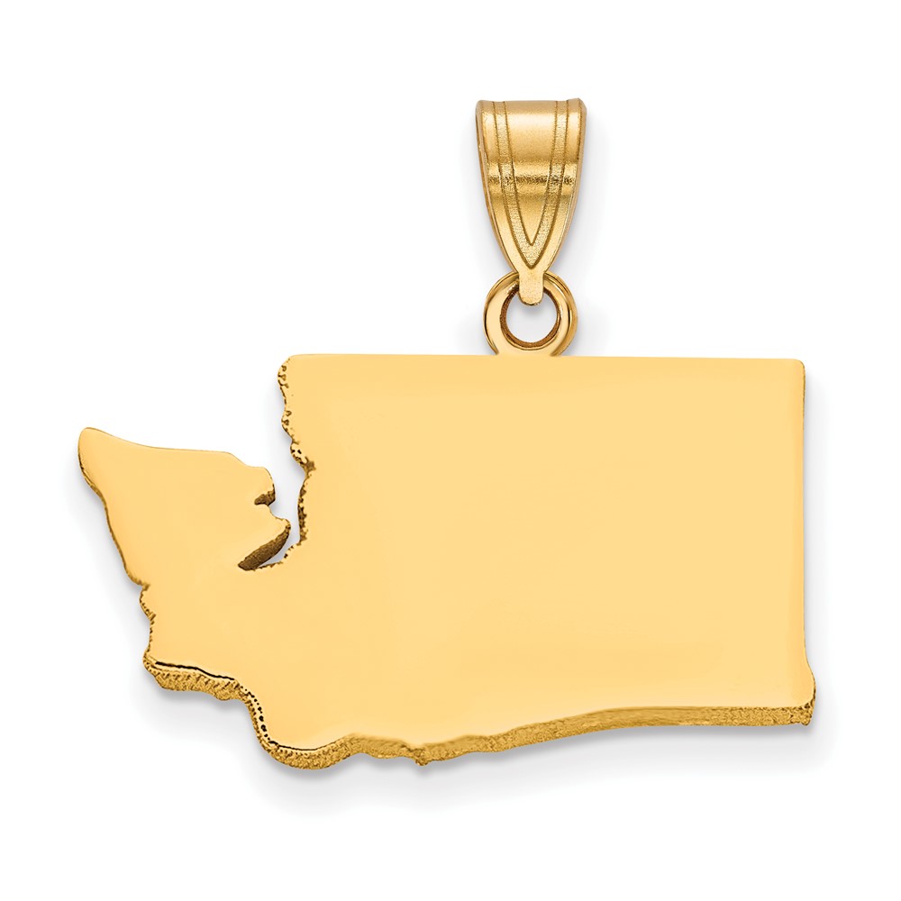 Sterling Silver Gold-plated Washington State Pendant