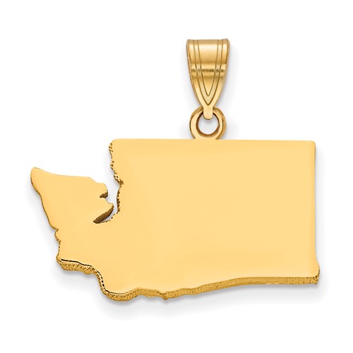 Sterling Silver Gold-plated Washington State Pendant