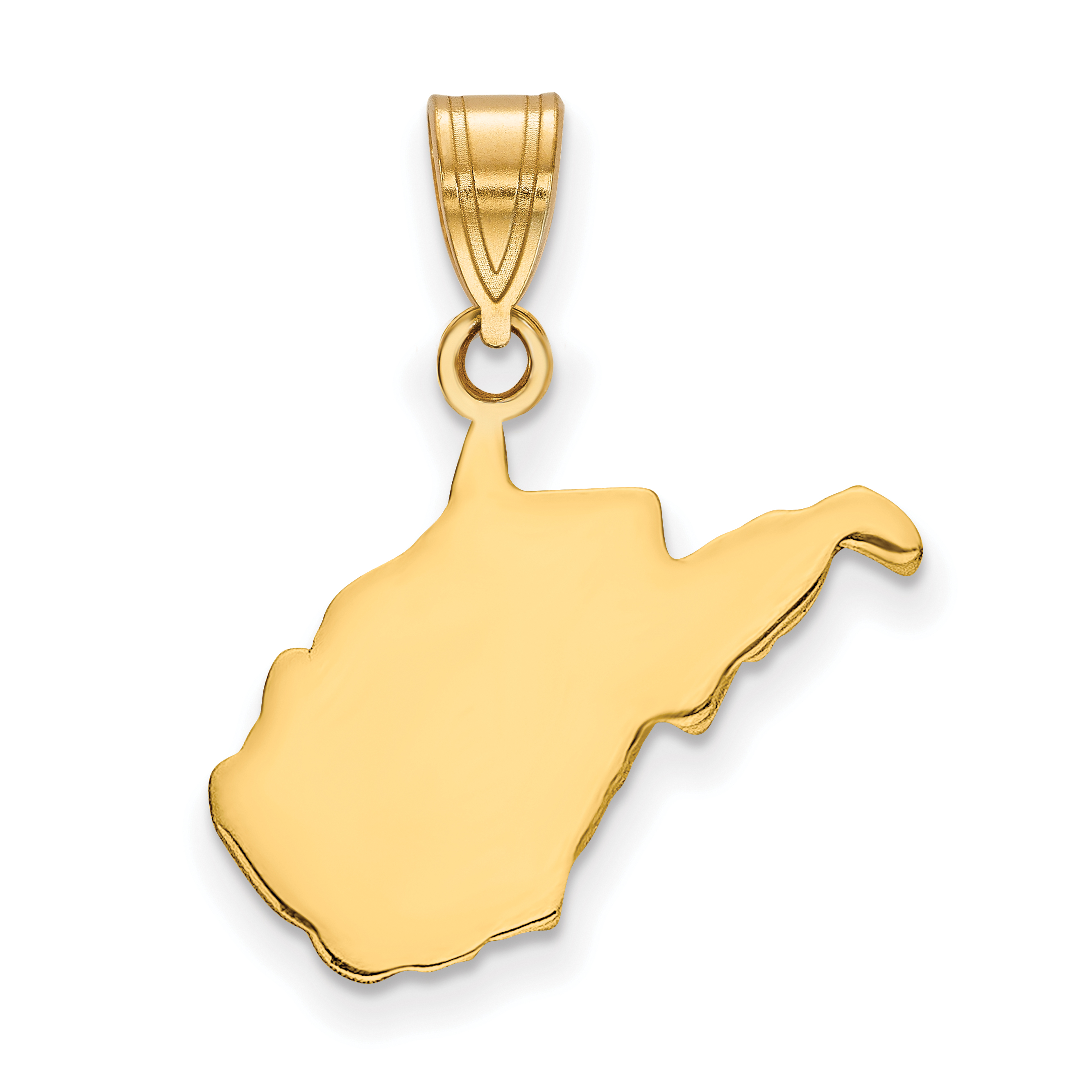 Sterling Silver/Gold-plated West Virginia State Pendant (XNA707GP-WV)
