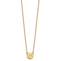 Sterling Silver Gold-plated Small Circle Necklace with Script Initial view 2