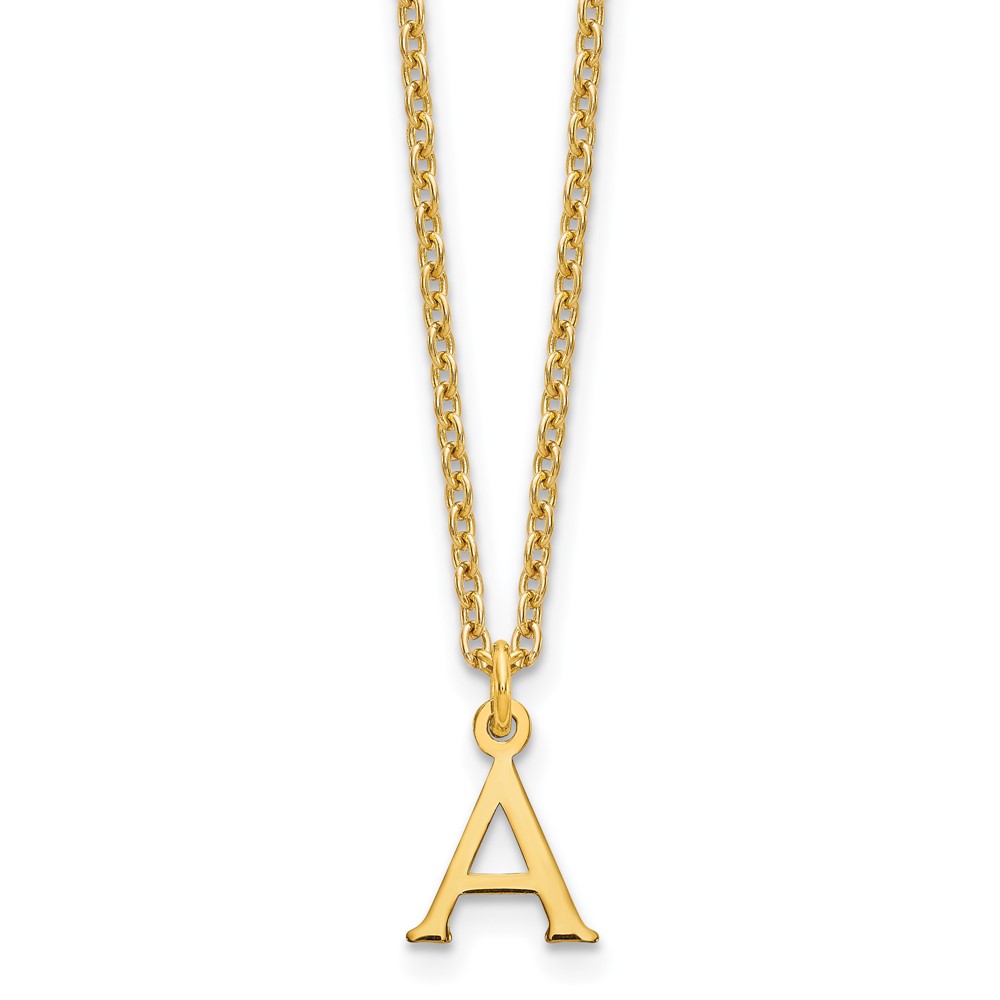 Sterling Silver Gold-plated Cutout Letter A Initial Necklace