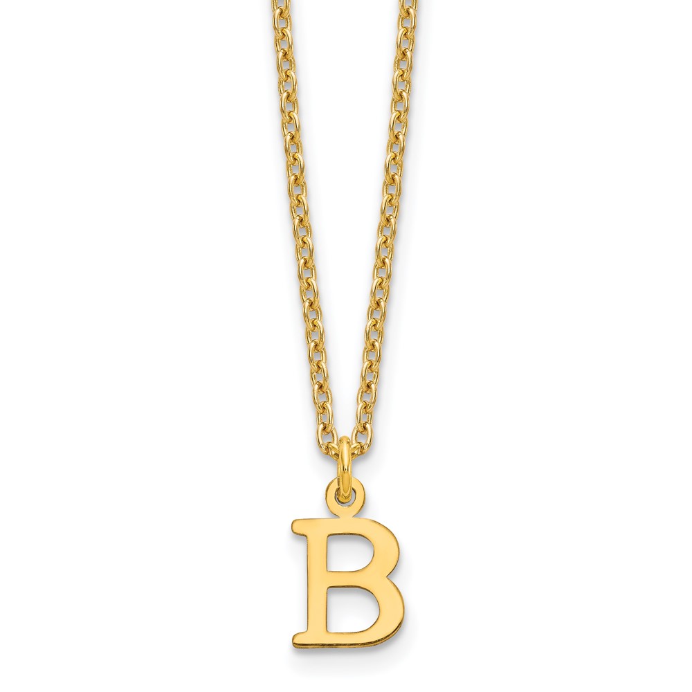 Sterling Silver Gold-plated Cutout Letter B Initial Necklace