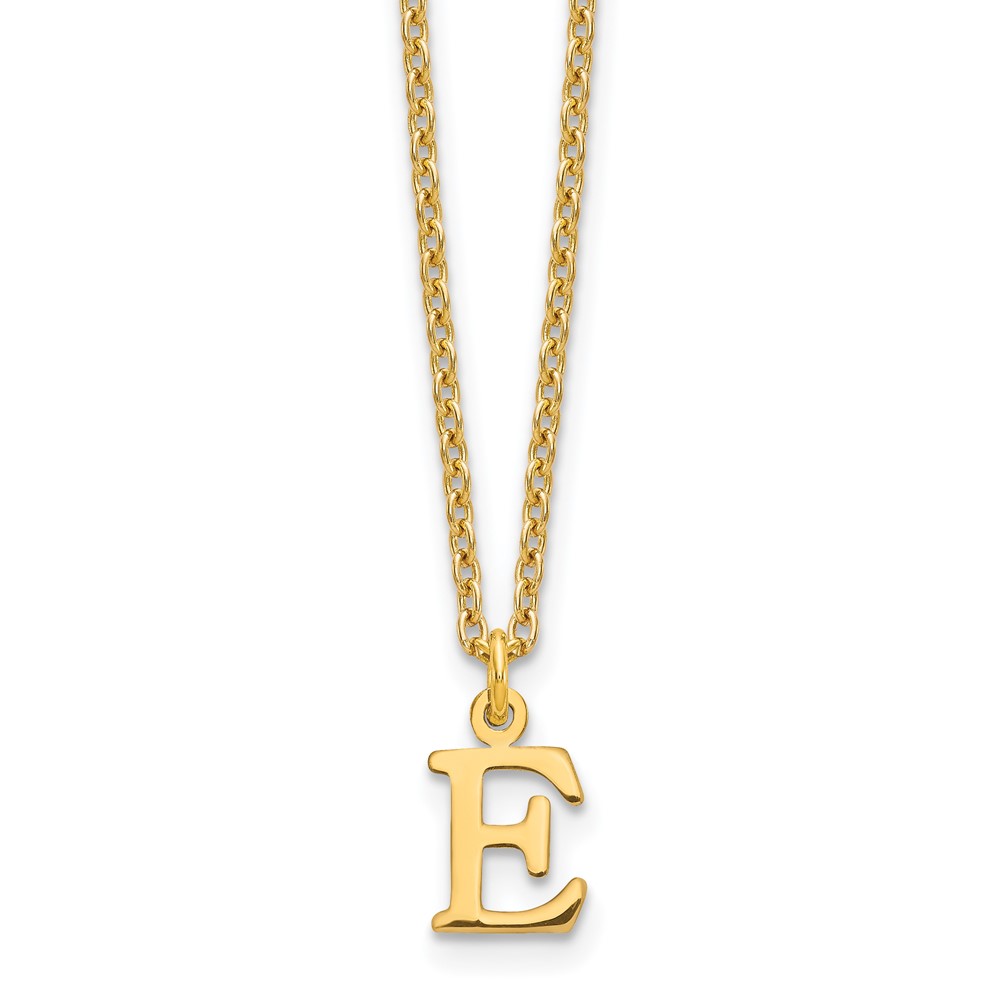 Sterling Silver Gold-plated Cutout Letter E Initial Necklace