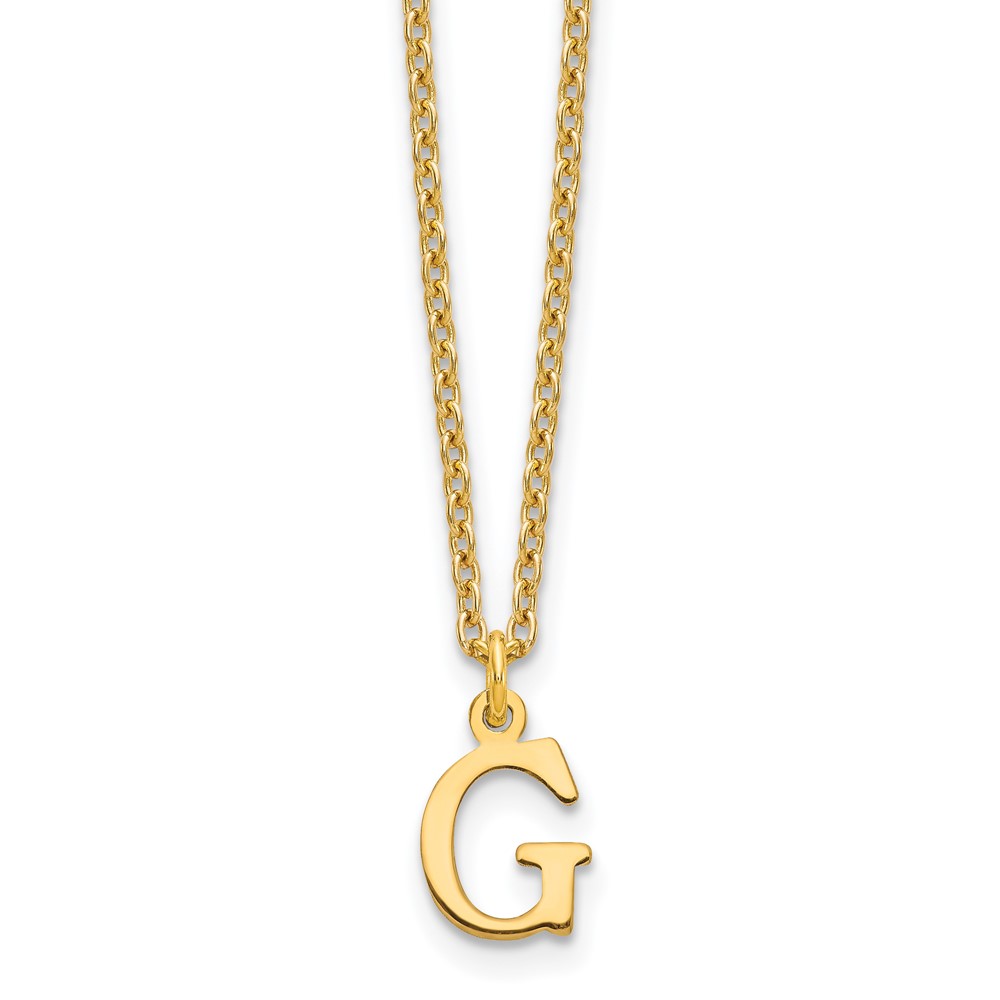 Sterling Silver Gold-plated Cutout Letter G Initial Necklace