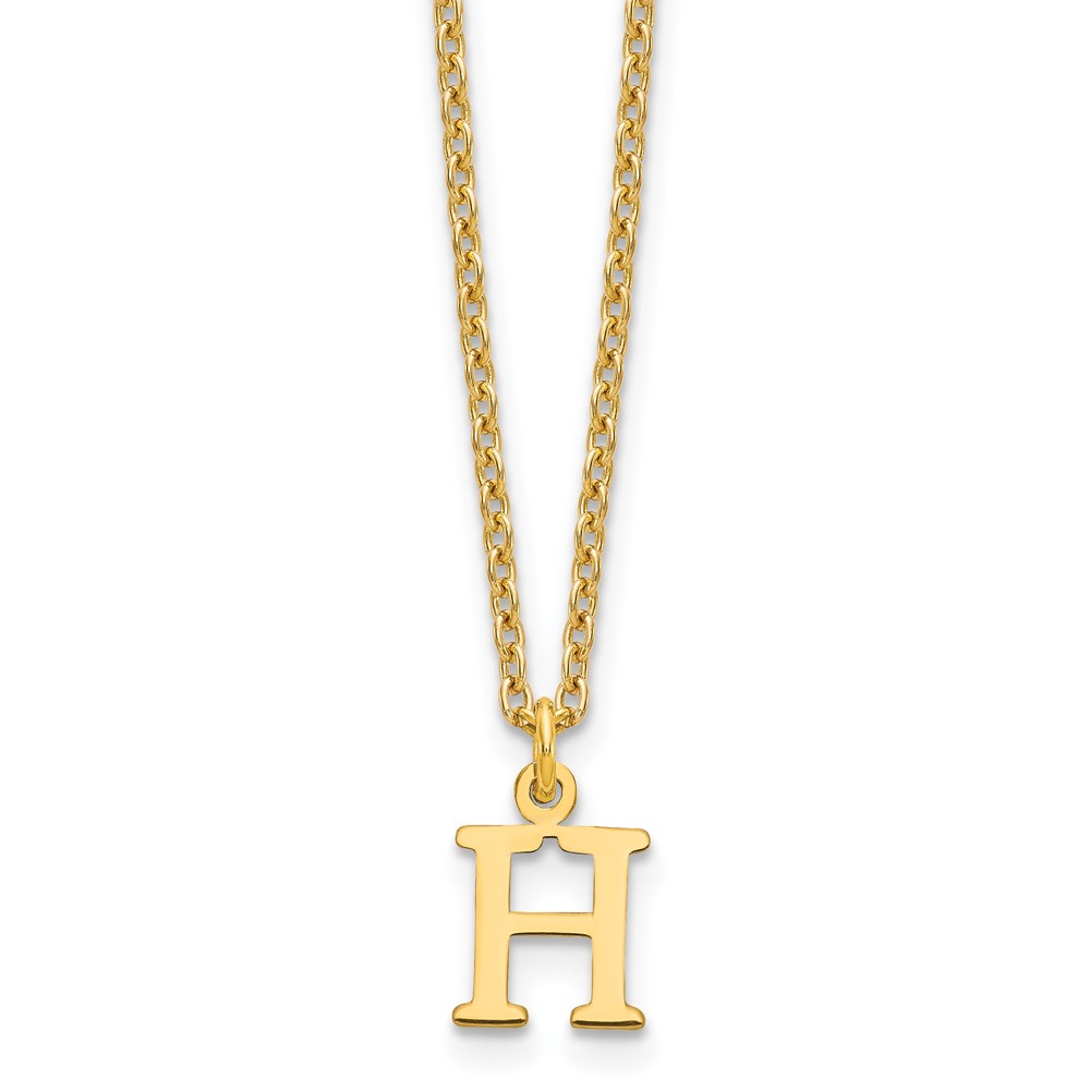 Sterling Silver Gold-plated Cutout Letter H Initial Necklace