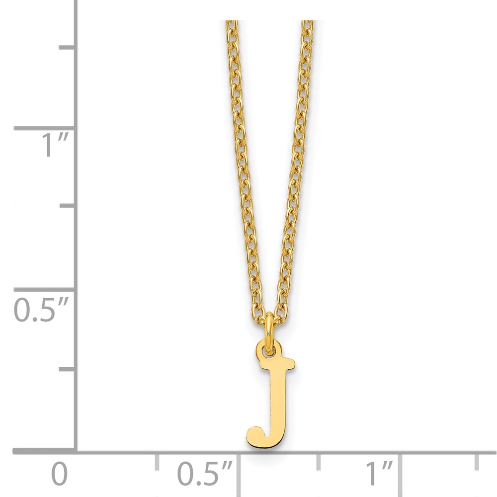 Sterling Silver Gold-plated Cutout Letter J Initial Necklace (XNA727GP/J)