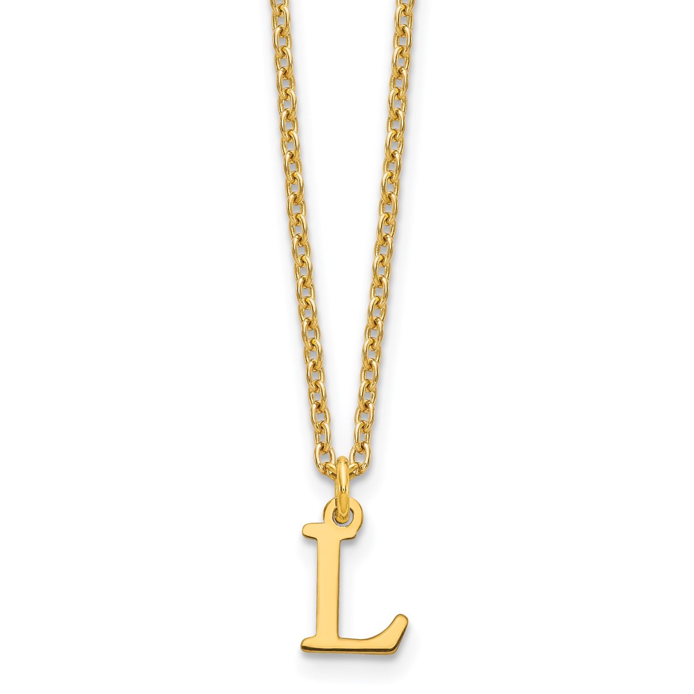 Sterling Silver Gold-plated Cutout Letter L Initial Necklace