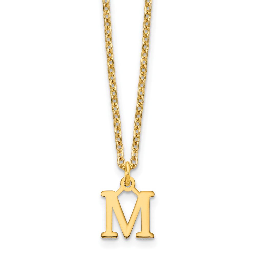Sterling Silver Gold-plated Cutout Letter M Initial Necklace