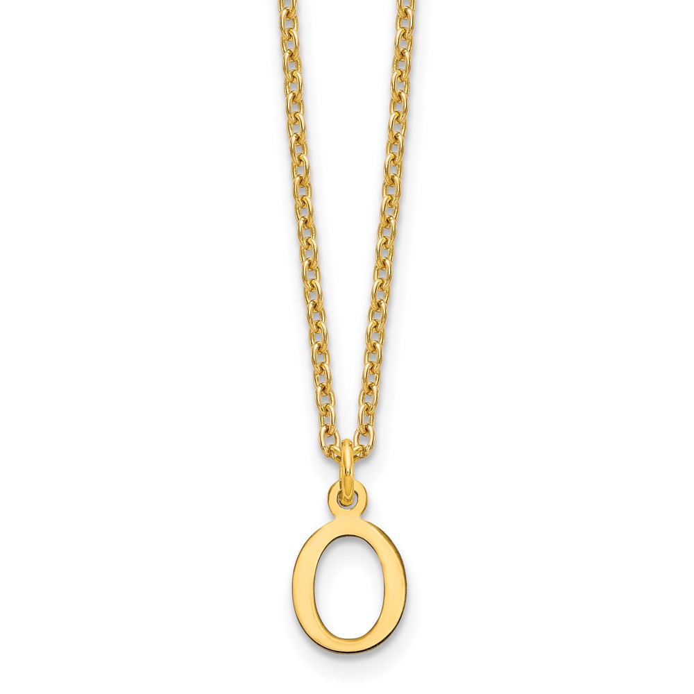 Sterling Silver Gold-plated Cutout Letter O Initial Necklace