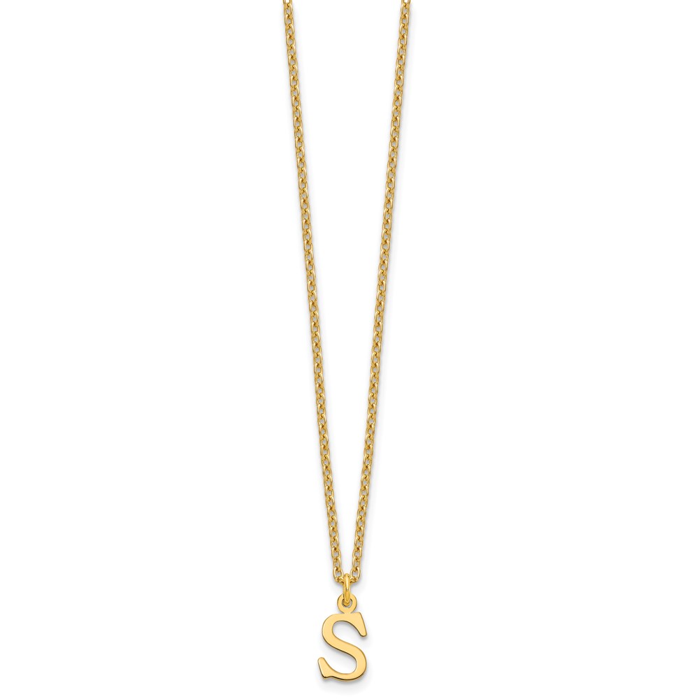 Sterling Silver Gold-plated Cutout Letter S Initial Necklace (XNA727GP/S)