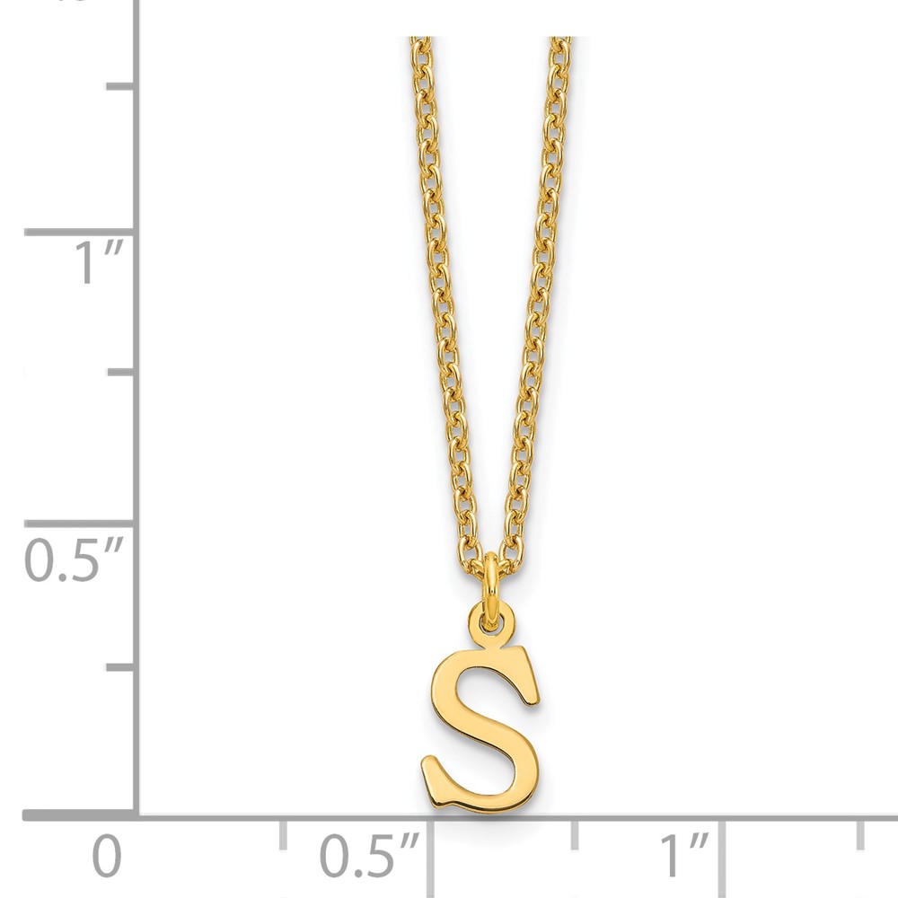 Sterling Silver Gold-plated Cutout Letter S Initial Necklace (XNA727GP/S)