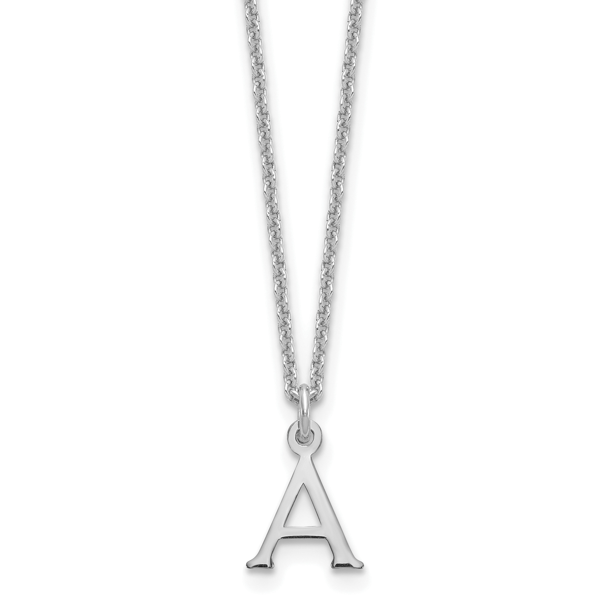 14KW Cutout Letter A Initial Necklace (XNA727W/A)