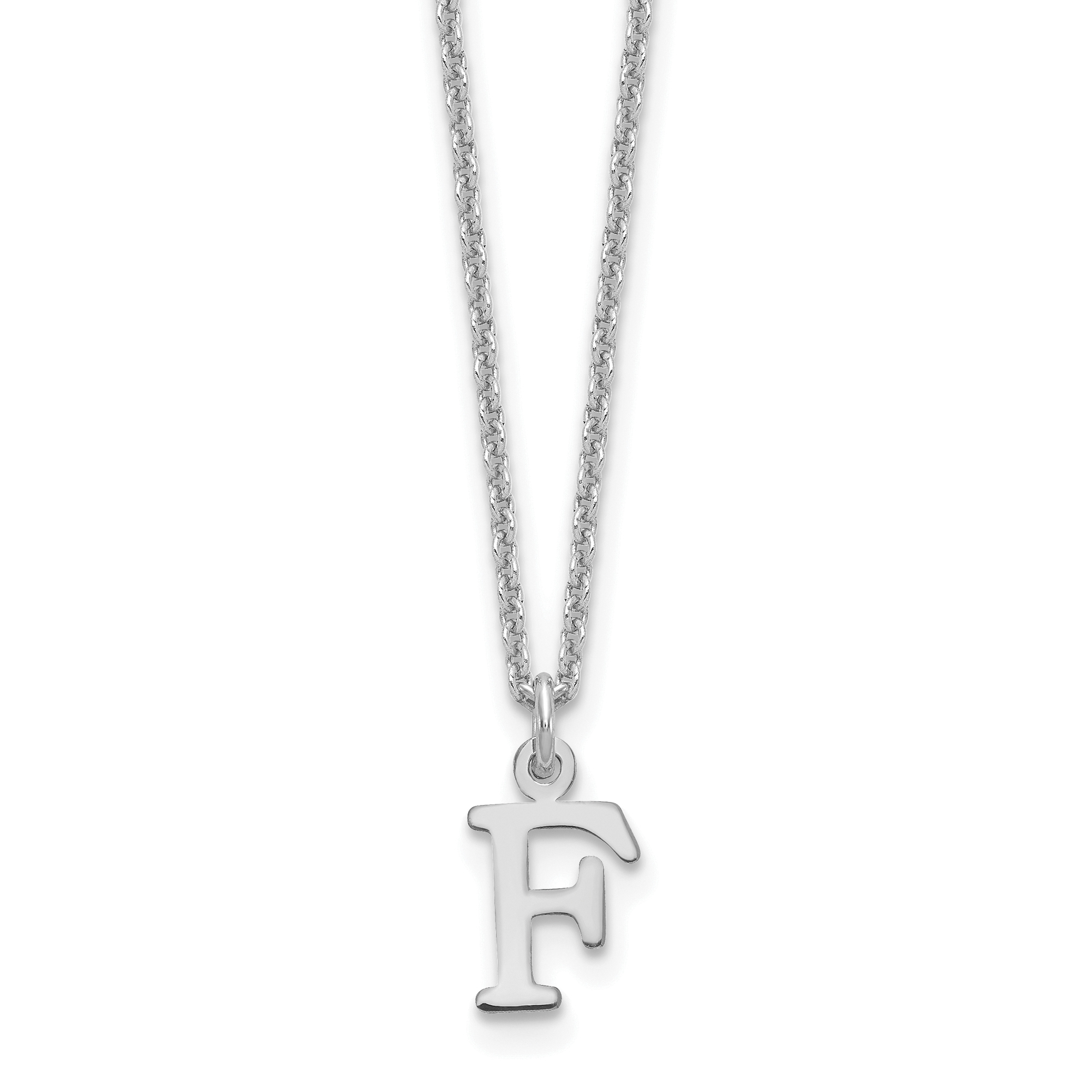 10KW Cutout Letter F Initial Necklace (10XNA727W/F)