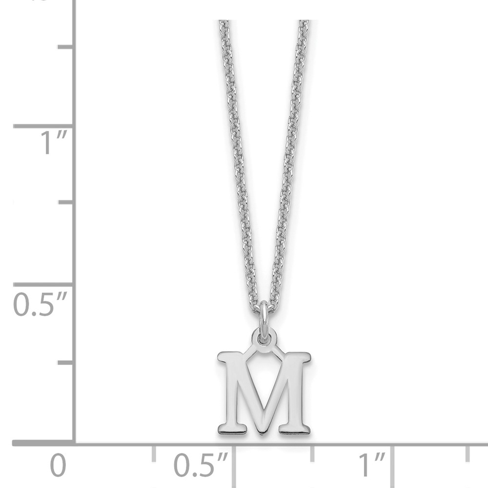 14KW Cutout Letter M Initial Necklace (XNA727W/M)
