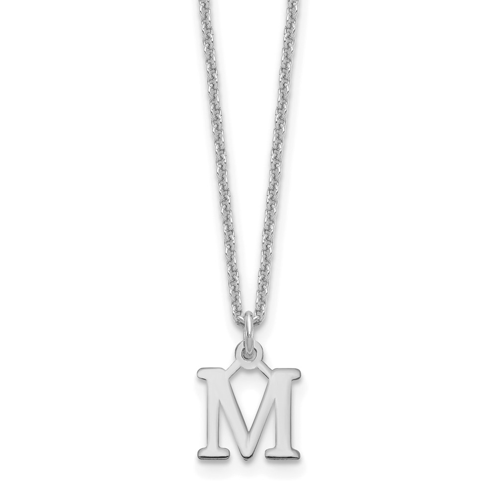 14KW Cutout Letter M Initial Necklace (XNA727W/M)
