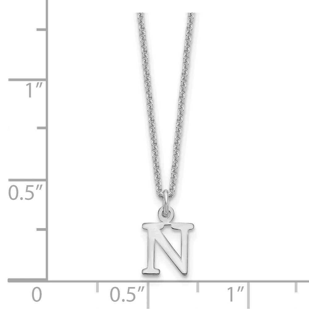 14KW Cutout Letter N Initial Necklace (XNA727W/N)
