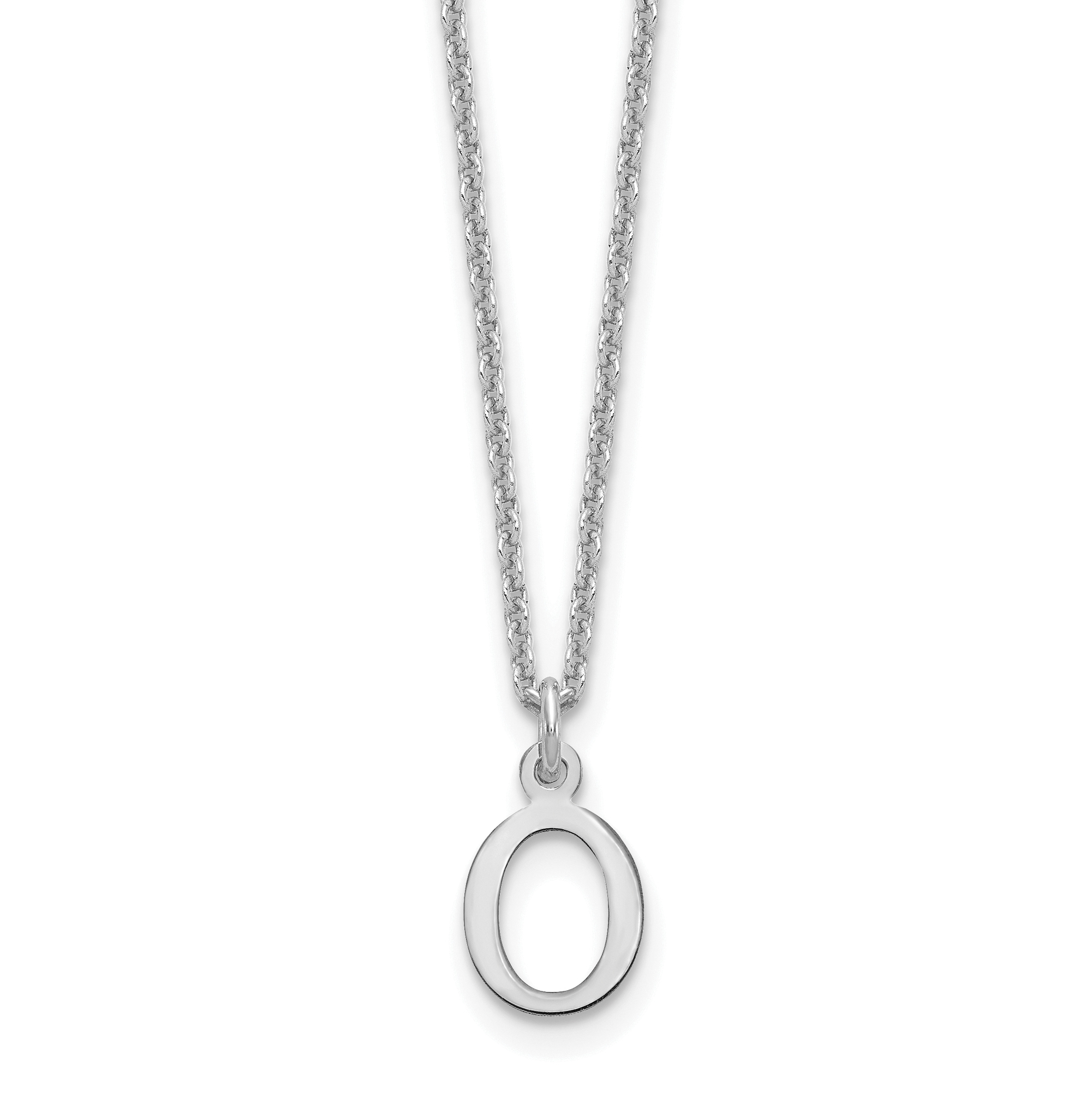 10KW Cutout Letter O Initial Necklace (10XNA727W/O)