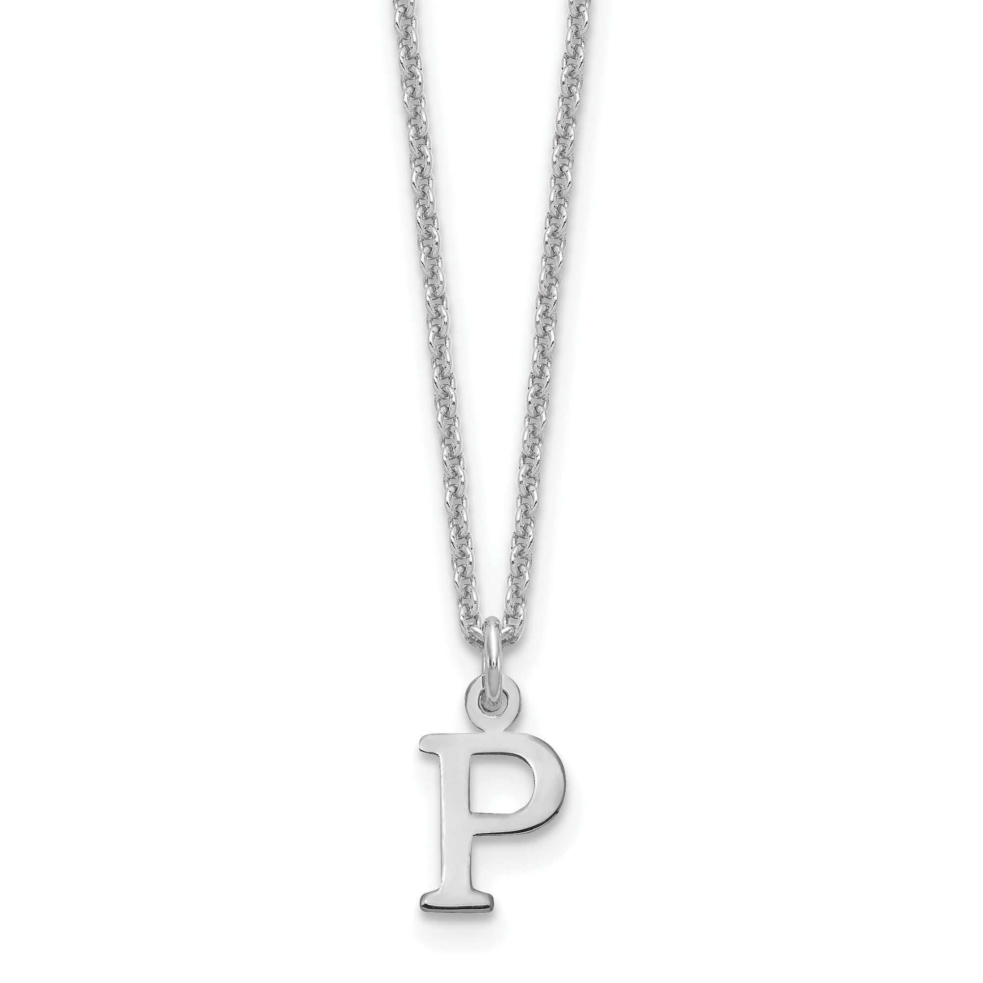 10KW Cutout Letter P Initial Necklace (10XNA727W/P)