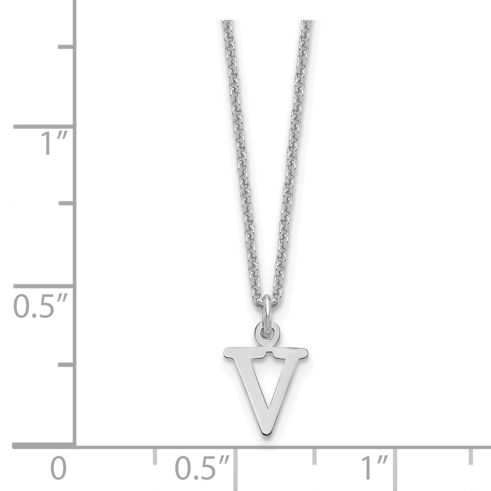 10KW Cutout Letter V Initial Necklace (10XNA727W/V)