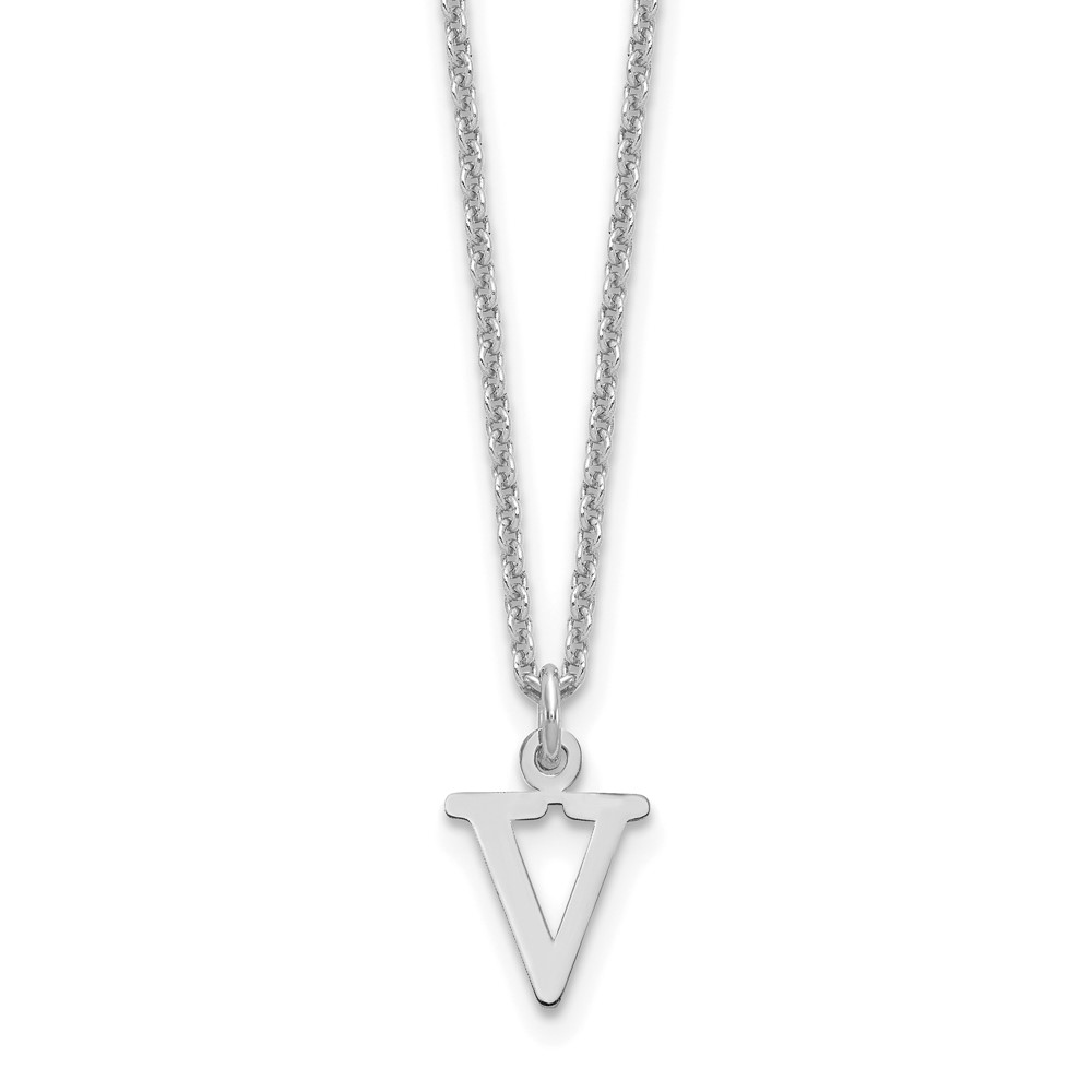 10KW Cutout Letter V Initial Necklace (10XNA727W/V)