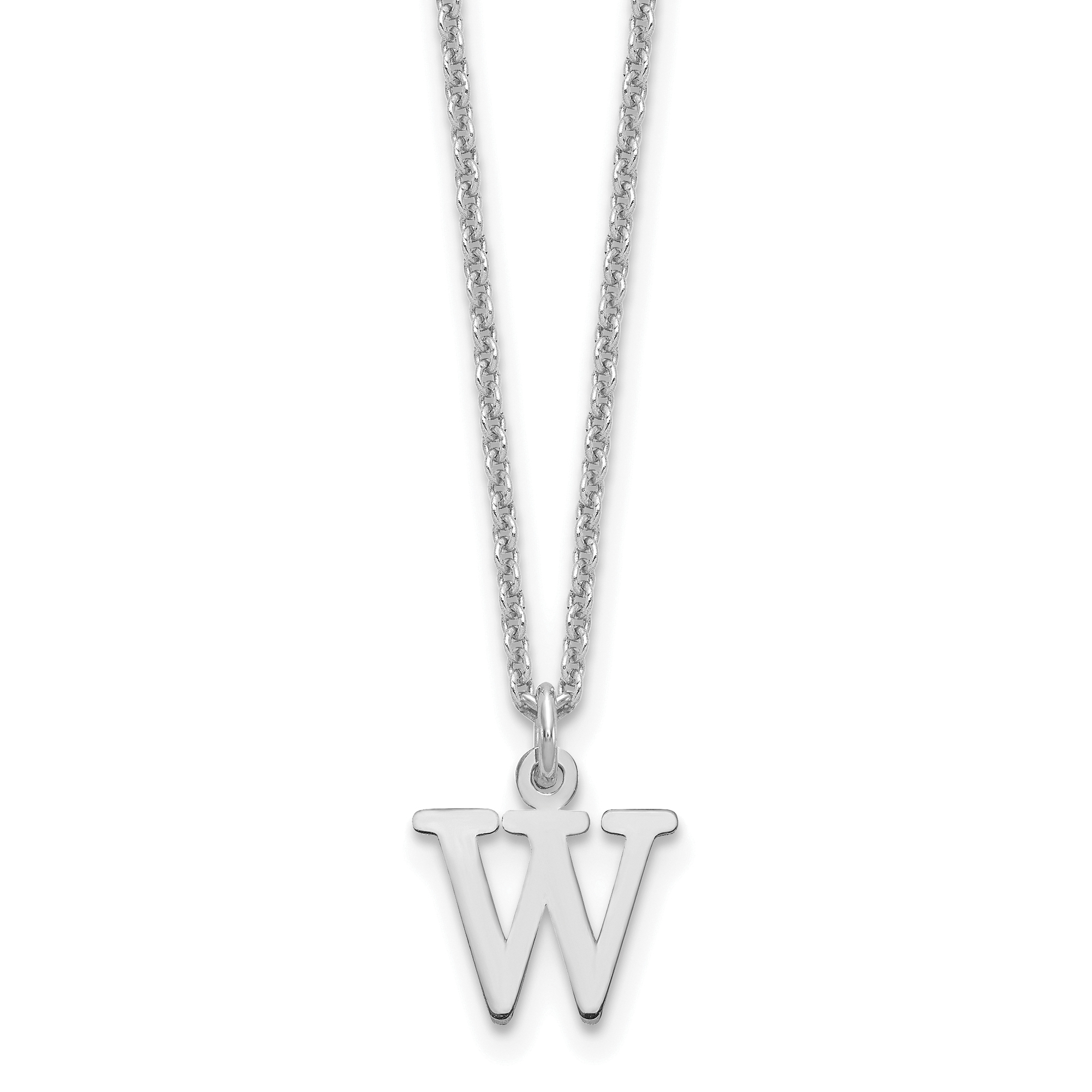 10KW Cutout Letter W Initial Necklace (10XNA727W/W)