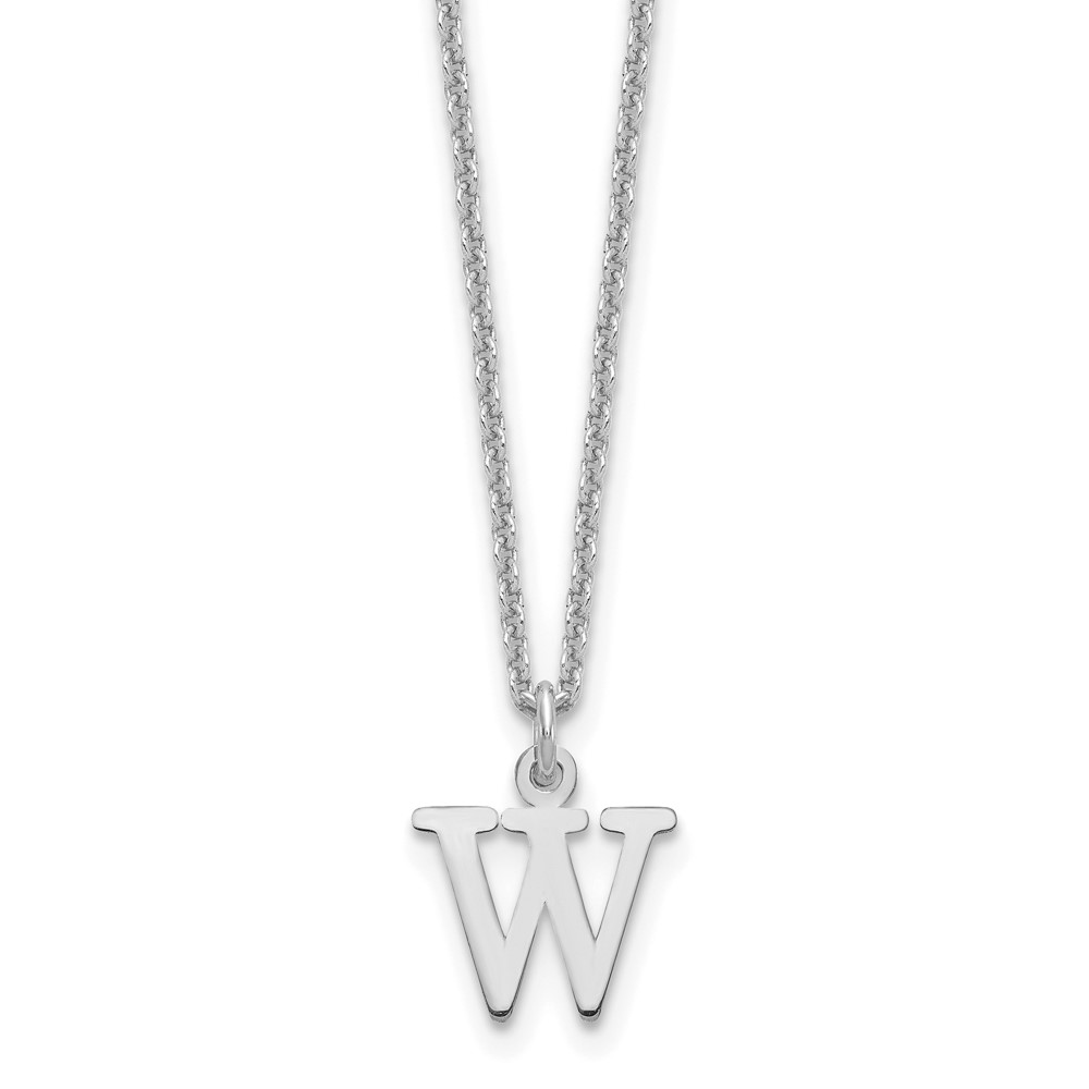 10KW Cutout Letter W Initial Necklace (10XNA727W/W)