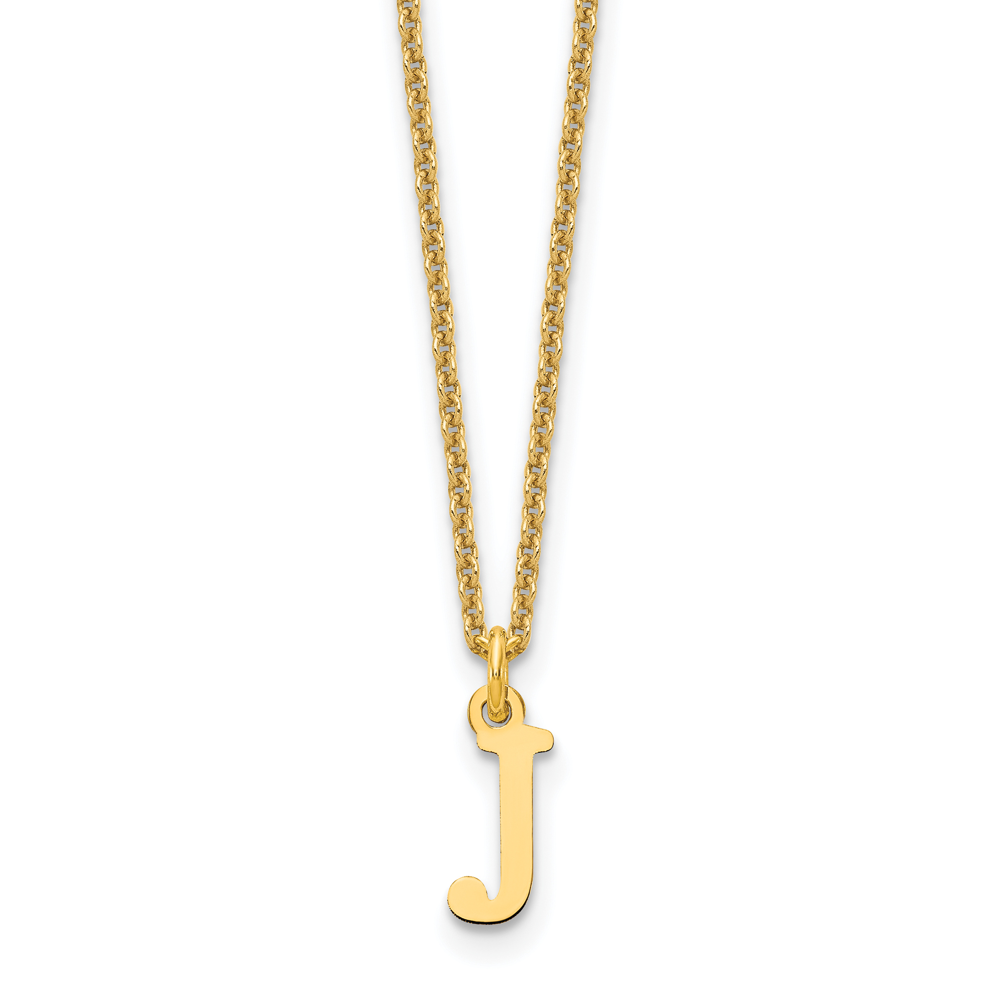 14KY Cutout Letter J Initial Necklace (XNA727Y/J)
