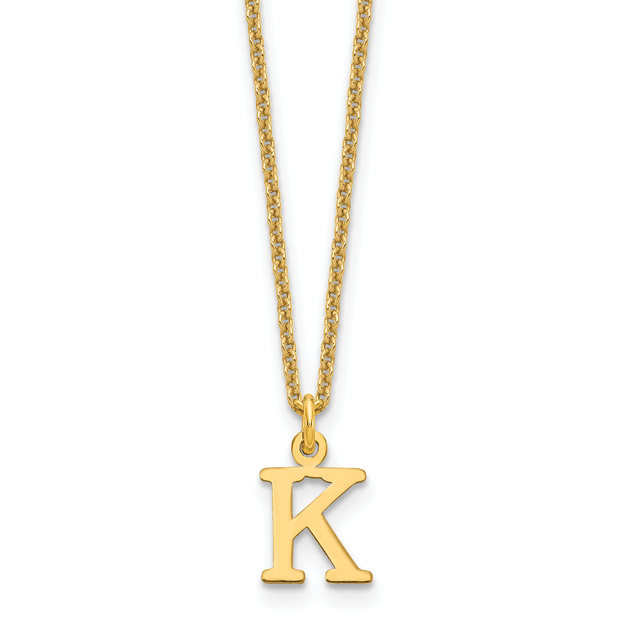 14KY Cutout Letter K Initial Necklace (XNA727Y/K)