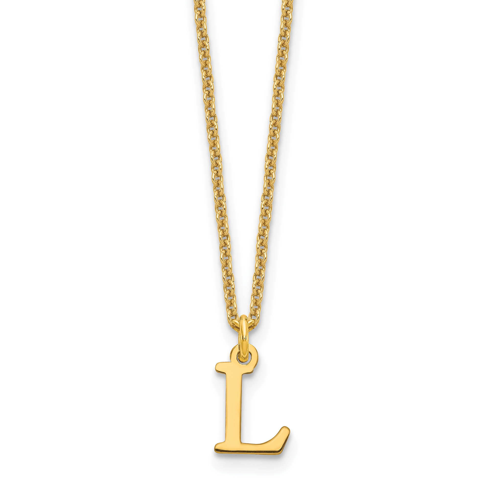 14KY Cutout Letter L Initial Necklace (XNA727Y/L)