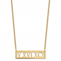 Sterling Silver Gold-plated Roman Numeral Bar Necklace view 2