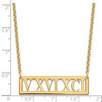 Sterling Silver Gold-plated Roman Numeral Bar Necklace view 3