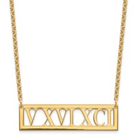 Sterling Silver Gold-plated Roman Numeral Bar Necklace view 1