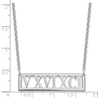 Sterling Silver Rose-plated Roman Numeral Bar Necklace view 3