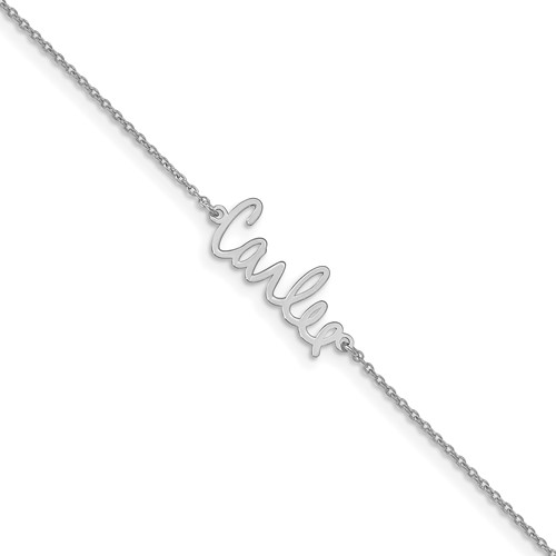 Sterling Silver Rhodium-plated Signature Bracelet
