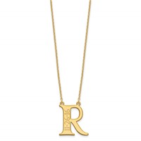Sterling Silver Gold-plated Initial and Date Necklace view 2