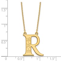 Sterling Silver Gold-plated Initial and Date Necklace view 3
