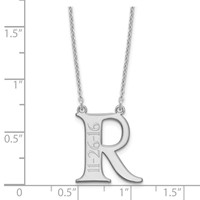 Sterling Silver Rhodium-plated Initial and Date Necklace view 3
