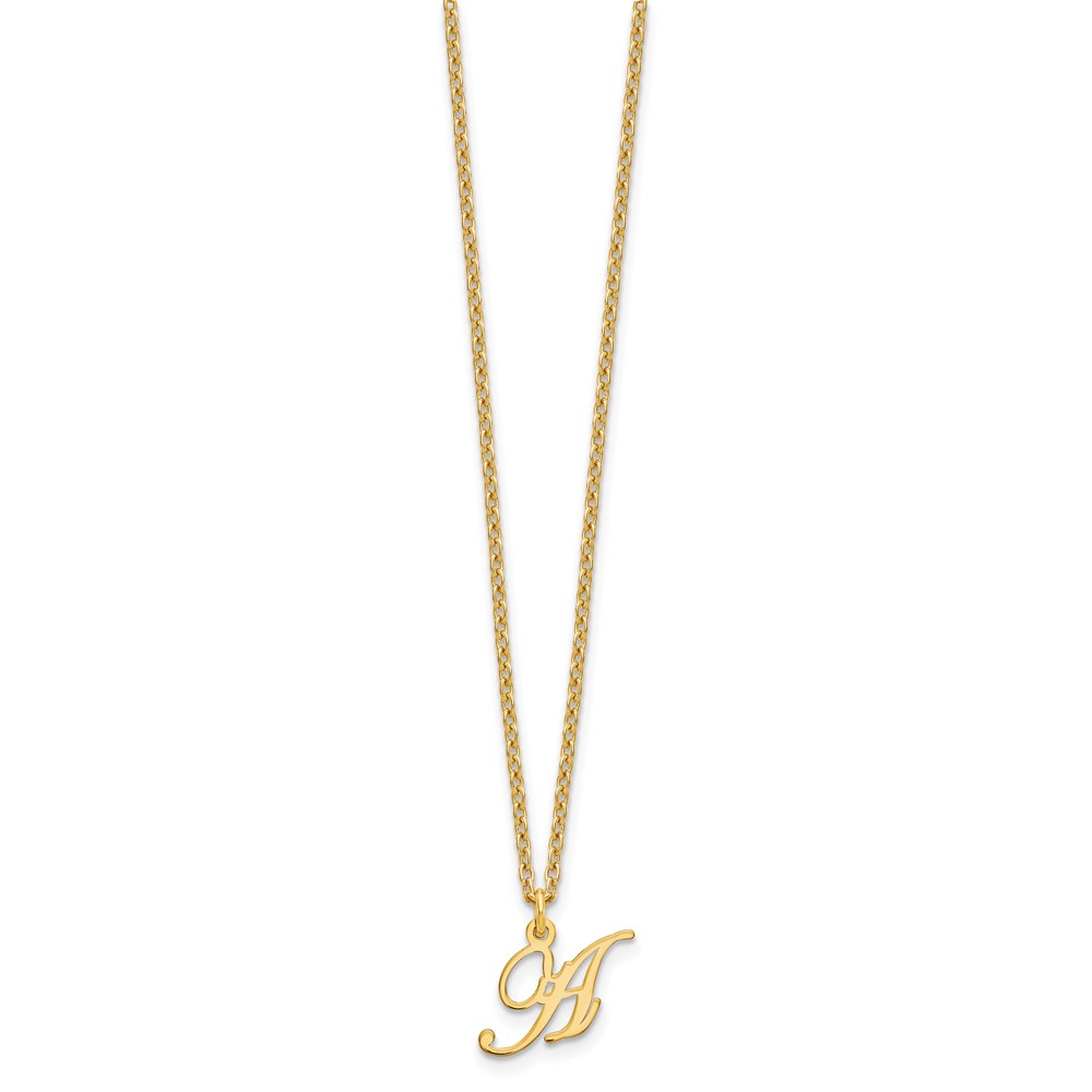 Sterling Silver Gold-plated Letter A Initial Necklace (XNA756GP/A)