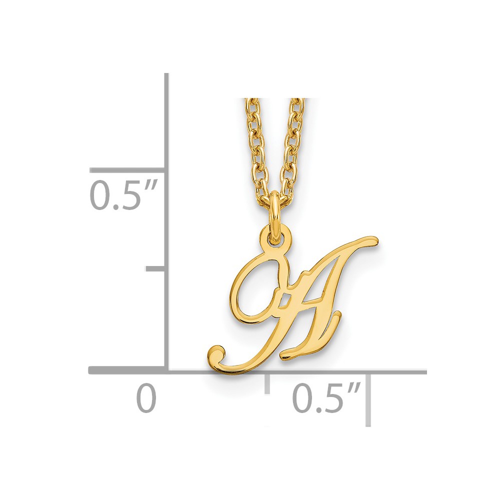 Sterling Silver Gold-plated Letter A Initial Necklace (XNA756GP/A)