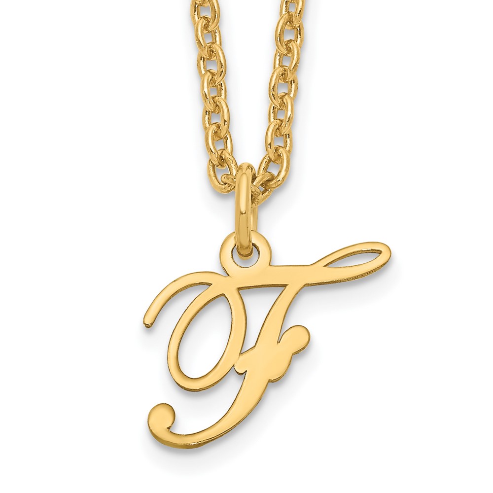 Sterling Silver Gold-plated Letter F Initial Necklace