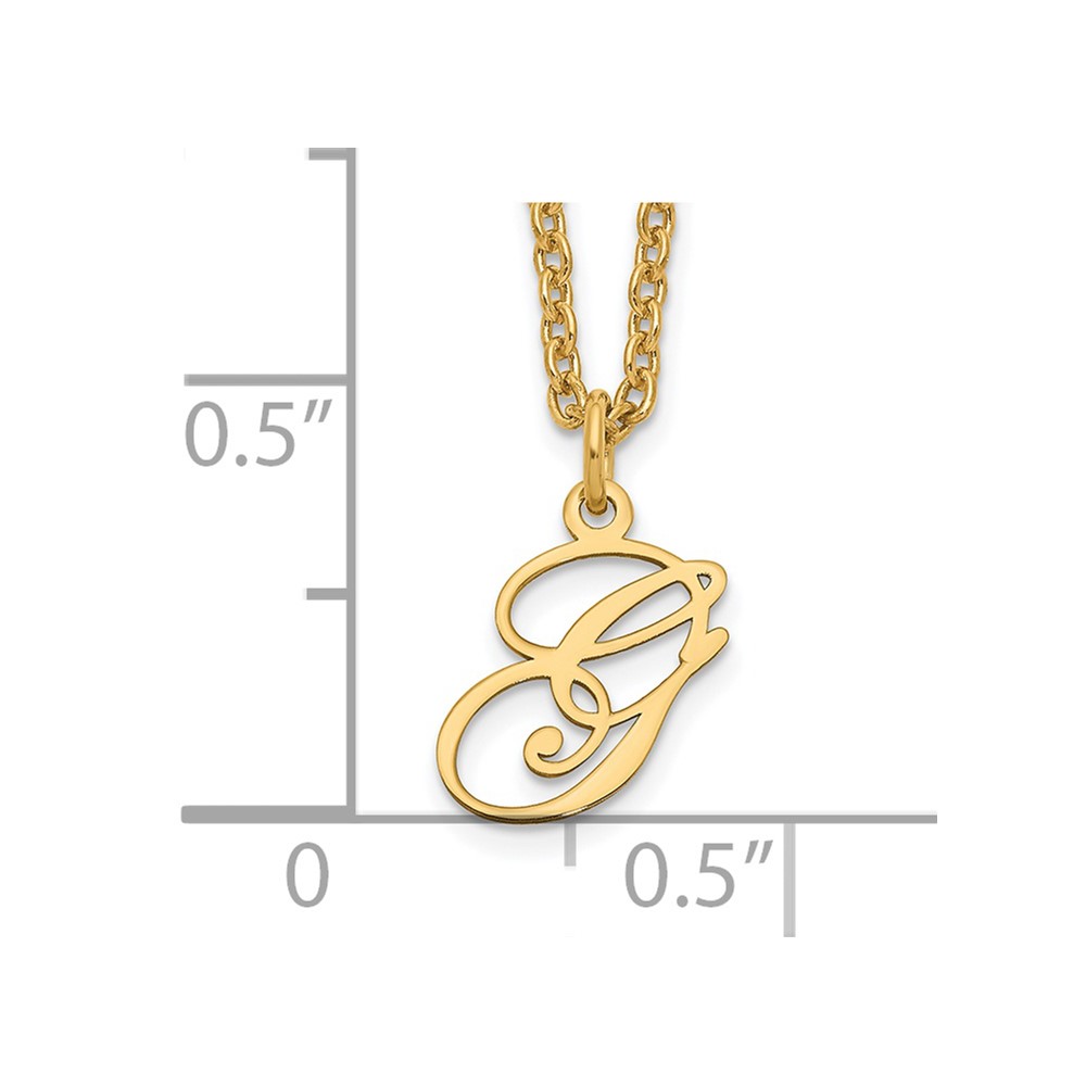 Sterling Silver Gold-plated Letter G Initial Necklace (XNA756GP/G)