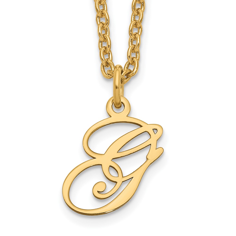 Sterling Silver Gold-plated Letter G Initial Necklace