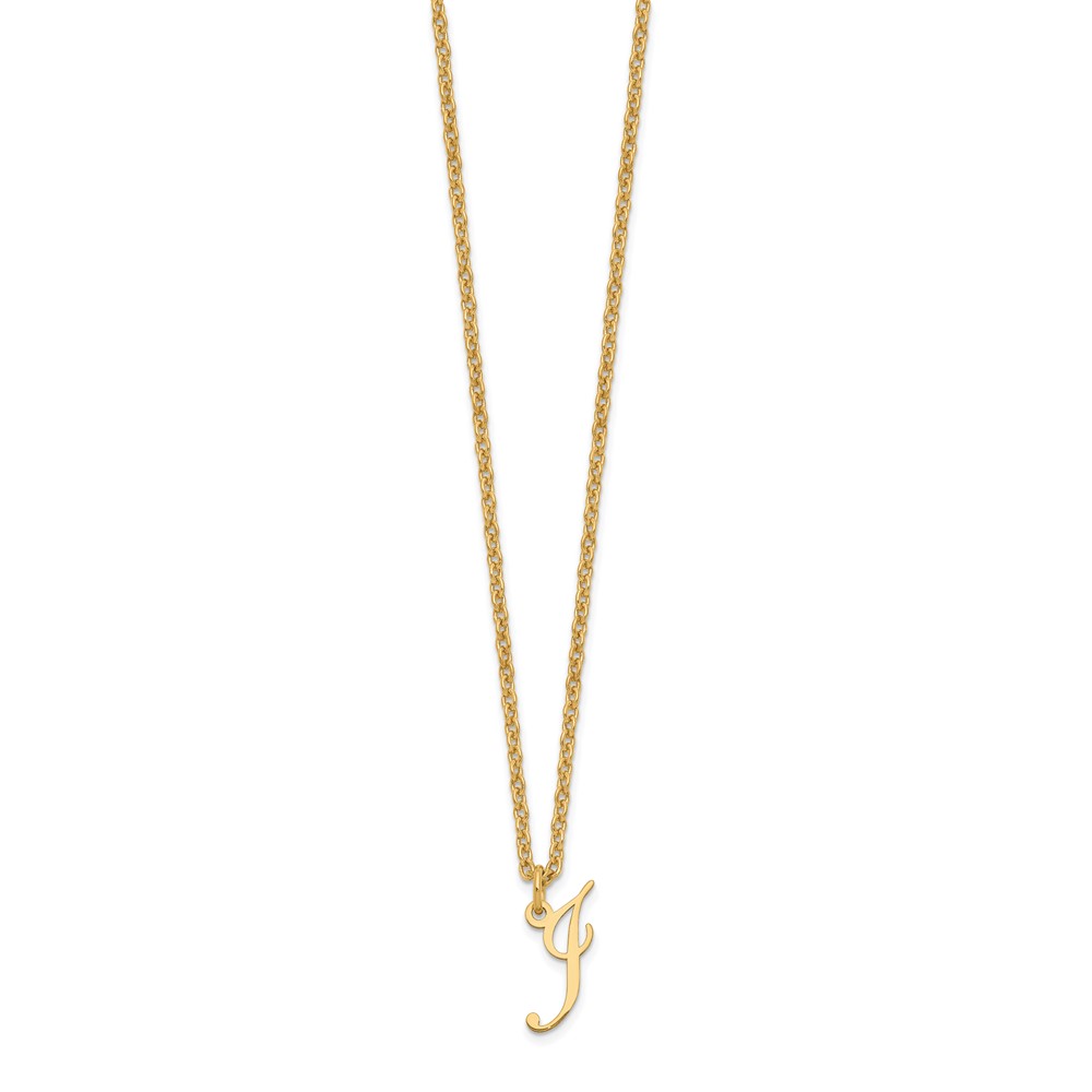 Sterling Silver Gold-plated Letter I Initial Necklace (XNA756GP/I)