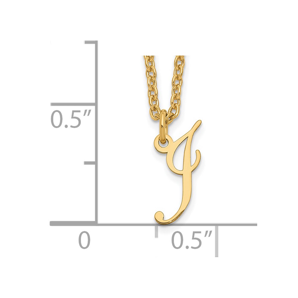 Sterling Silver Gold-plated Letter I Initial Necklace (XNA756GP/I)