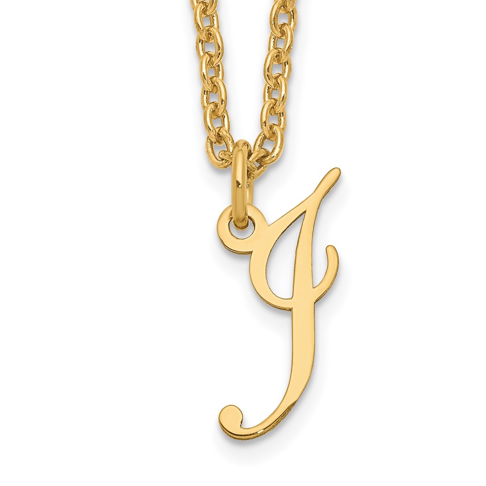 Sterling Silver Gold-plated Letter I Initial Necklace
