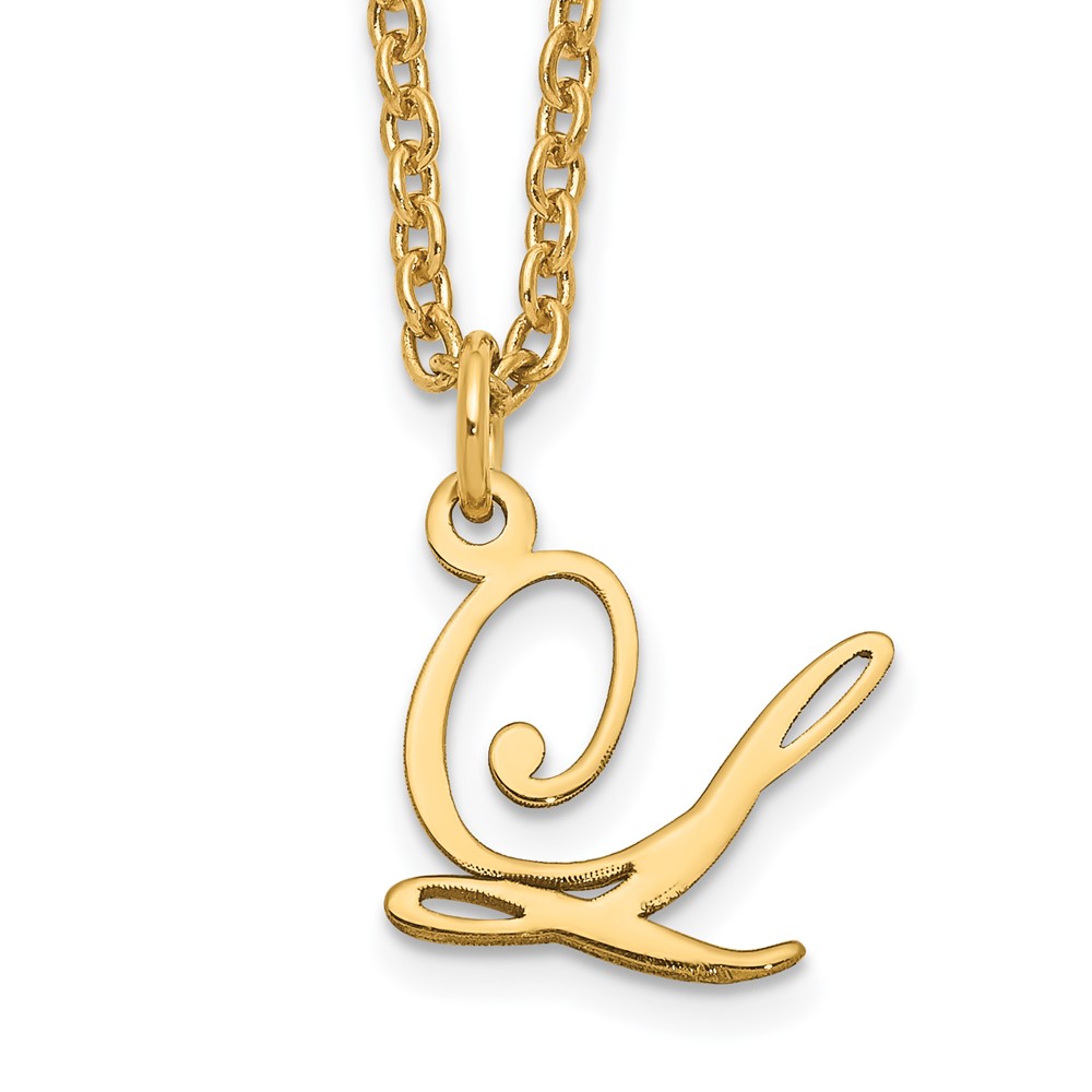 Sterling Silver Gold-plated Letter L Initial Necklace